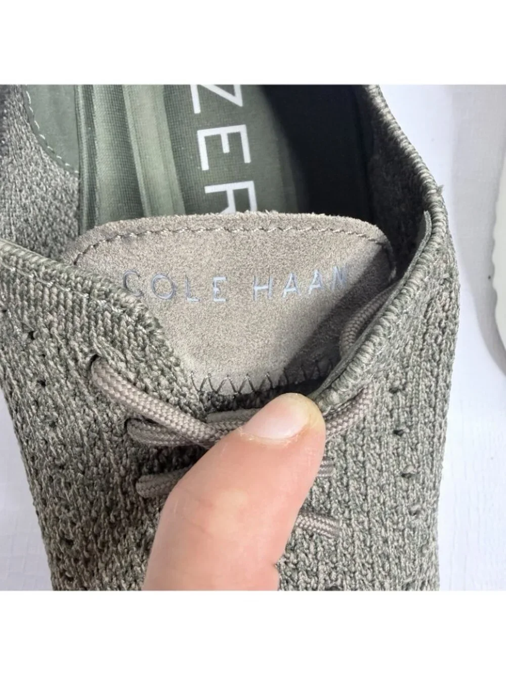 Cole Haan ZEROGRAND Oxford Mens Size 10 M Green Knit Casual Dress Shoes